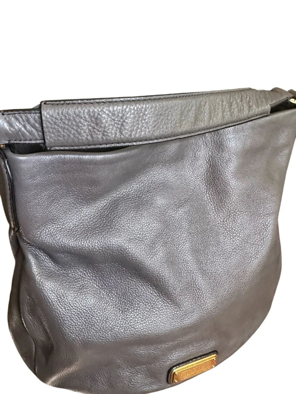 Marc by Marc Jacobs Classic Q Hillier Gray Taupe Leather Hobo Crossbody
